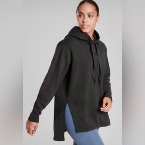 Athleta Yogi CYA High-Low Hooded Sweatshirt Black Size M